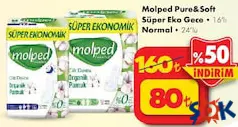 MOLPED PURE & SOFT SUPER EKO GECE 16'LI / NORMAL 24'LÜ HİJYENİK PED MOLPED PURE & SOFT SUPER EKO GECE 16'LI / NORMAL 24'LÜ HİJYENİK PED